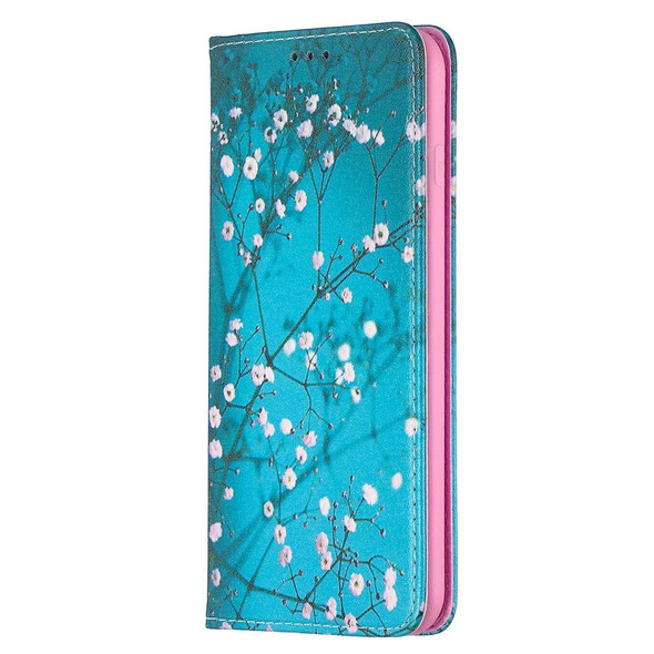 Colored Drawing Pattern Invisible Magnetic Horizontal Flip PU Leatherette Case with Holder & Card Slots & Wallet - iPhone 8 Plus & 7 Plus(Plum Blossom)