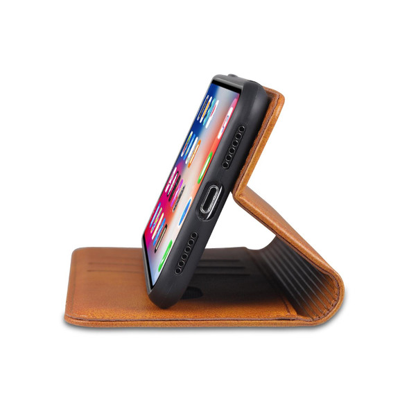 AZNS Magnetic Calf Texture Horizontal Flip Leatherette Case with Card Slots & Holder & Wallet - iPhone XR(Black)