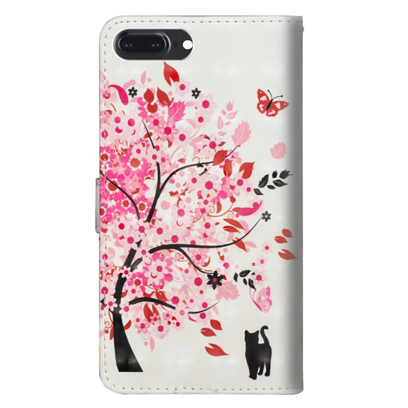 3D Painting Pattern Horizontal Flip TPU + PU Leatherette Case with Holder & Card Slots & Wallet - iPhone 7 Plus(Tree Cat)