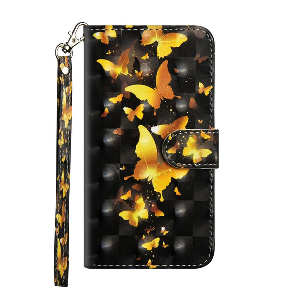 3D Painting Pattern Horizontal Flip TPU + PU Leatherette Case with Holder & Card Slots & Wallet - iPhone 7 Plus(Golden Butterfly)