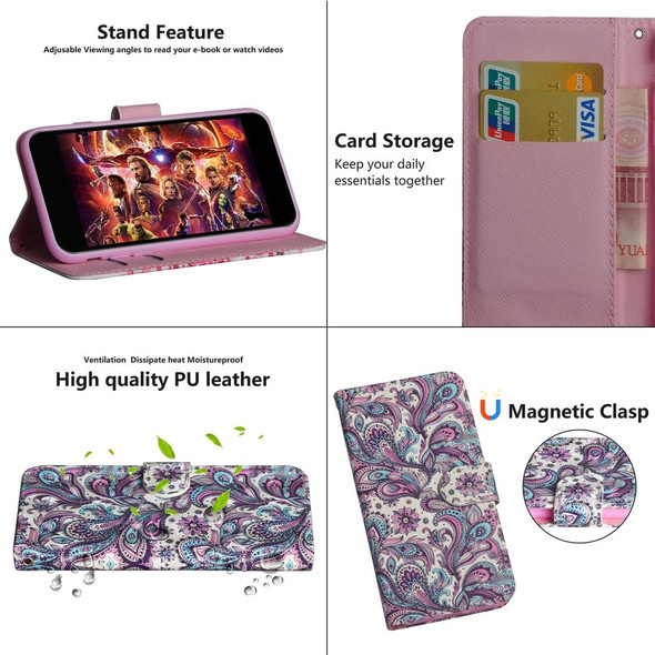 3D Painting Pattern Horizontal Flip TPU + PU Leatherette Case with Holder & Card Slots & Wallet - iPhone 6 / 6s(Spiral Pattern)
