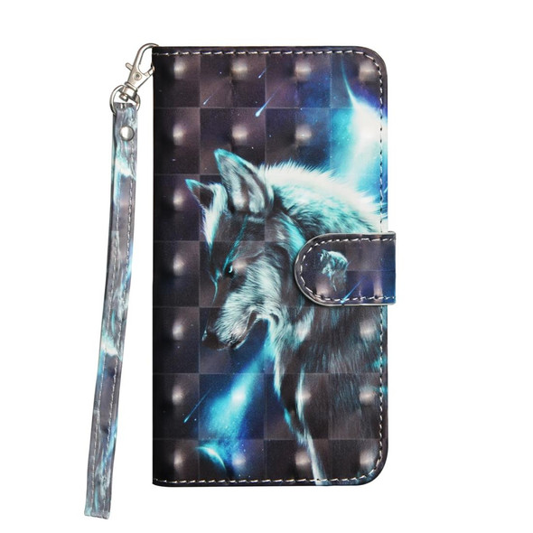 3D Painting Pattern Horizontal Flip TPU + PU Leatherette Case with Holder & Card Slots & Wallet - iPhone 6 / 6s(Wolf)