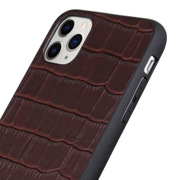 Crocodile Texture Leatherette Protective Case - iPhone 12 Pro Max(Brown)