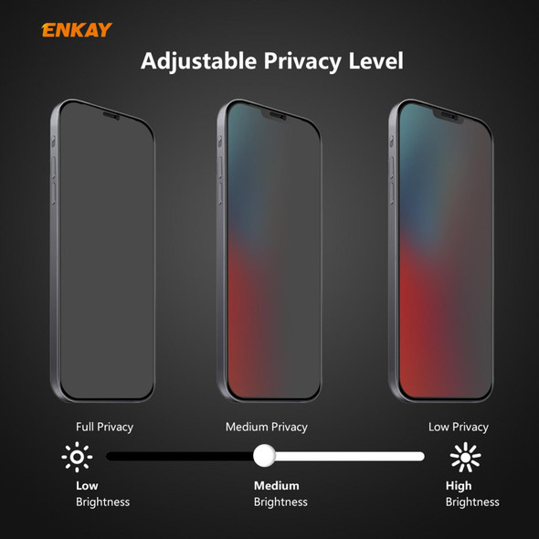 2 PCS ENKAY Hat-Prince 0.26mm 9H 6D Privacy Anti-spy Full Screen Tempered Glass Film - iPhone 12 / 12 Pro