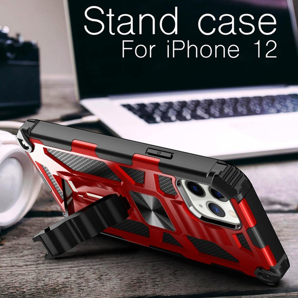 iPhone 12 mini Armor Shockproof TPU + PC Magnetic Protective Case with Holder(Gold)