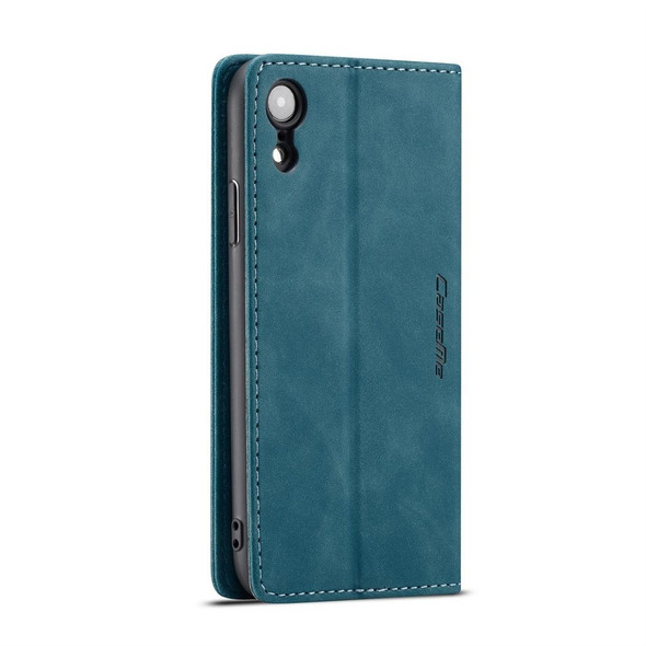 CaseMe-013 Multifunctional Retro Frosted Horizontal Flip Leatherette Case for iPhone XR, with Card Slot & Holder & Wallet(Blue)