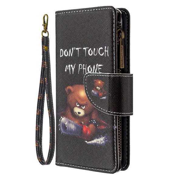 iPhone 6s & 6 Colored Drawing Pattern Zipper Horizontal Flip Leather Case with Holder & Card Slots & Wallet(Bear)