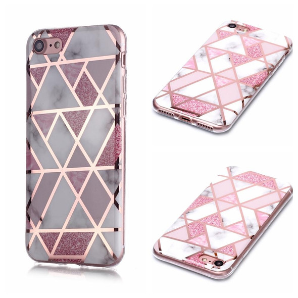 iPhone 6 Plus / 6s Plus Plating Marble Pattern Soft TPU Protective Case(Pink)