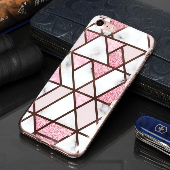 iPhone 6 Plus / 6s Plus Plating Marble Pattern Soft TPU Protective Case(Pink)