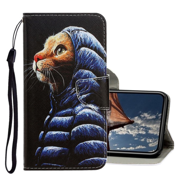 iPhone 11 Pro 3D Colored Drawing Horizontal Flip PU Leather Case with Holder & Card Slots & Wallet(Down Jacket Cat)