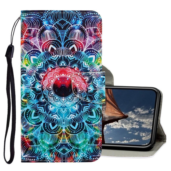 iPhone XS Max 3D Colored Drawing Horizontal Flip PU Leather Case with Holder & Card Slots & Wallet(Mandala)