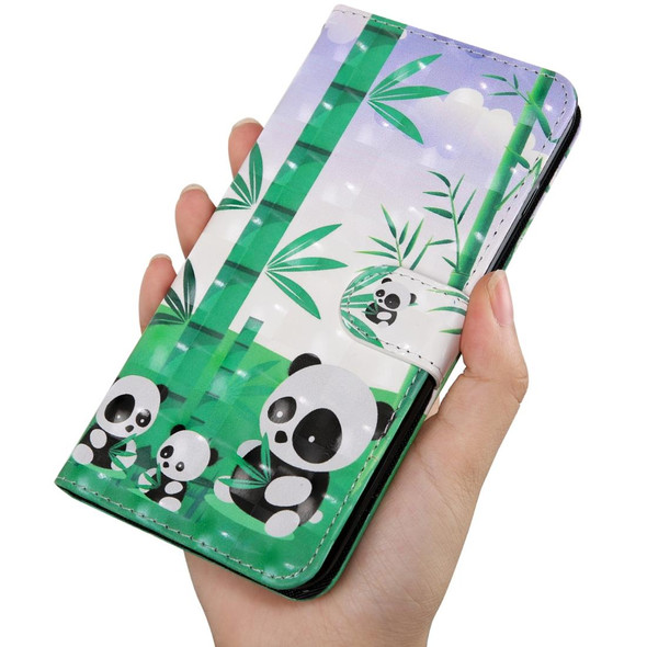 3D Painting Pattern Coloured Drawing Horizontal Flip TPU + PU Leatherette Case with Holder & Card Slots & Wallet - iPhone 6 / 6S(Bamboo Panda)