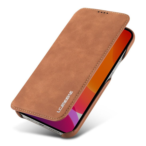 iPhone 12 Pro Max LC.IMEEKE Hon Ancient Series Horizontal Flip Leather Case with Holder & Card Slot(Brown)