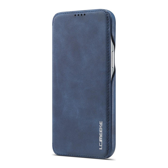iPhone 12 Pro Max LC.IMEEKE Hon Ancient Series Horizontal Flip Leather Case with Holder & Card Slot(Blue)