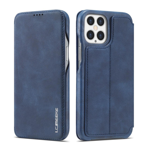 iPhone 12 Pro Max LC.IMEEKE Hon Ancient Series Horizontal Flip Leather Case with Holder & Card Slot(Blue)