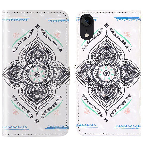 iPhone XR 3D Painting Colored Drawing Pattern Horizontal Flip TPU + PU Leather Case with Holder & Card Slots & Wallet & Lanyard(Spinning Top)