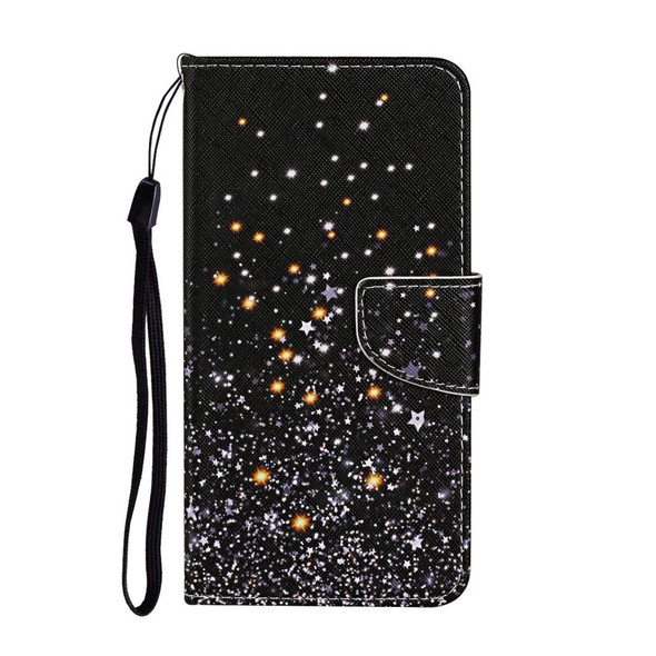 iPhone 11 Pro Colored Drawing Pattern Horizontal Flip Leather Case with Holder & Card Slots & Wallet(Black Five-pointed Star)
