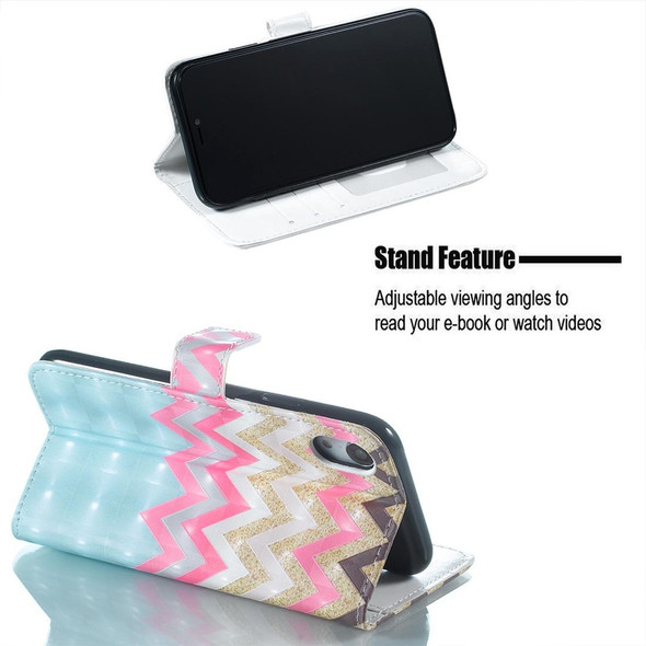 Color Wave Pattern Horizontal Flip Leatherette Case for iPhone XR, with Holder & Card Slots & Photo Frame & Wallet