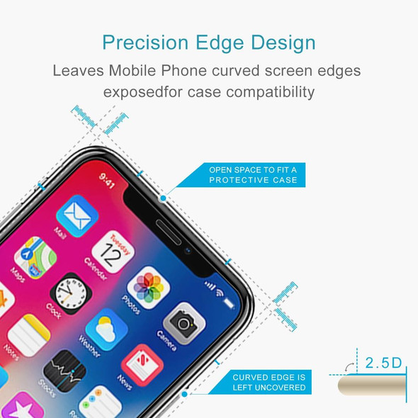 2 PCS - iPhone X 0.26mm 9H Surface Hardness Explosion-proof Non-full Screen Tempered Glass Screen Film