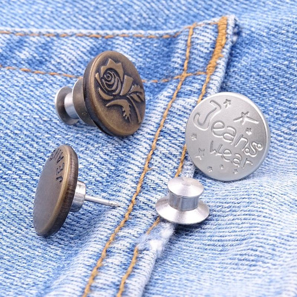 20 PCS 17mm Jeans Buttons Nail-Free Adjustable And Detachable Buttons, Colour: White