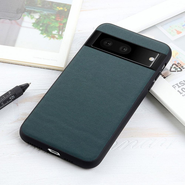 Google Pixel 7 Accurate Hole Lambskin Texture Genuine Leather Phone Case(Green)