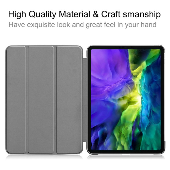 iPad Pro 11 inch 2020 Custer Painted PU Leather Tablet Case with Sleep / Wake-up Function & 3-Fold Holder(Galaxy Nebula)