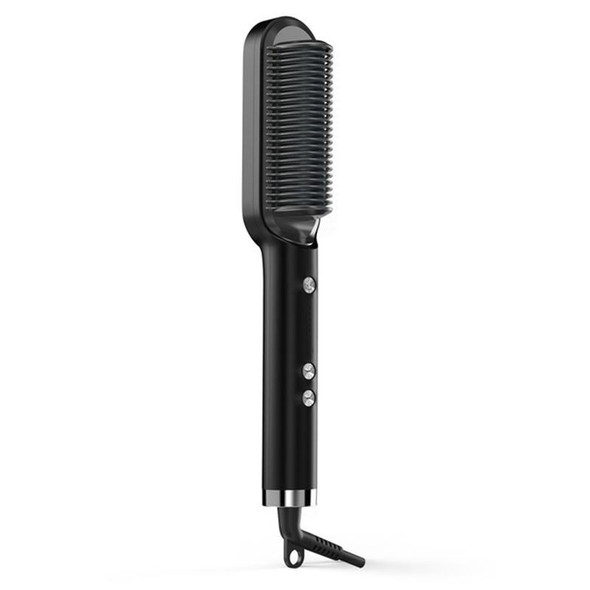 K-SKIN KD380 Hair Straightener Electric Straight Hair Curler Comb Brush PTC Heating Ceramic Straight Hair Brush, EU Plug(Black)