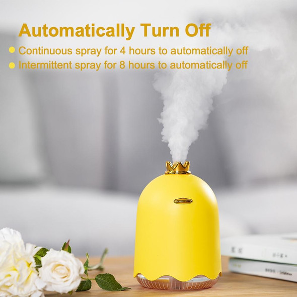 Crown Duck Style USB Ultrasonic Air Humidifier LED Light Aroma Essential Oil Diffuser(Yellow)