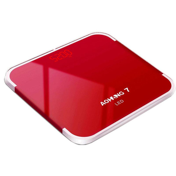 AOHANG7 USB Weight Scale With LED Hidden Screen Tempered Glass Body Scale(Red)