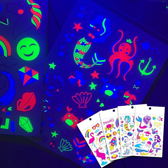 10 PCS Cartoon Fluorescent Glowing Flower Arm Tattoo Sticker(WoyG-020)