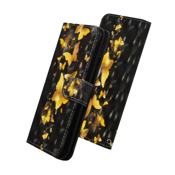 3D Painting Pattern Horizontal Flip TPU + PU Leatherette Case with Holder & Card Slots & Wallet - iPhone 8 Plus(Golden Butterfly)