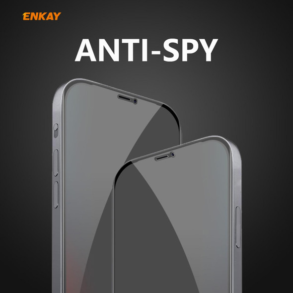 5 PCS ENKAY Hat-Prince 0.26mm 9H 6D Privacy Anti-spy Full Screen Tempered Glass Film - iPhone 12 / 12 Pro 6.1