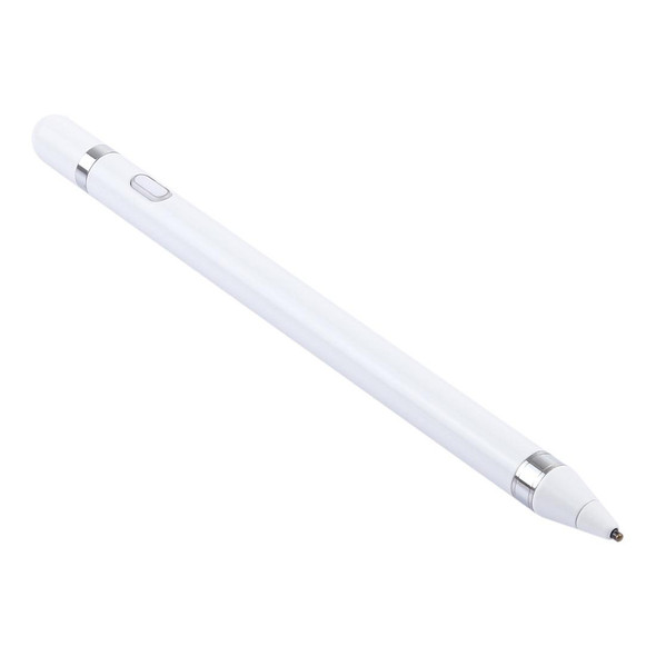 Short Universal Rechargeable Capacitive Touch Screen Stylus Pen with 2.3mm Superfine Metal Nib, - iPhone, iPad, Samsung, and Other Capacitive Touch Screen Smartphones or Tablet PC(White)
