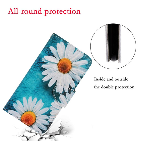 iPhone X / XS 3D Colored Drawing Horizontal Flip PU Leather Case with Holder & Card Slots & Wallet(Chrysanthemum)