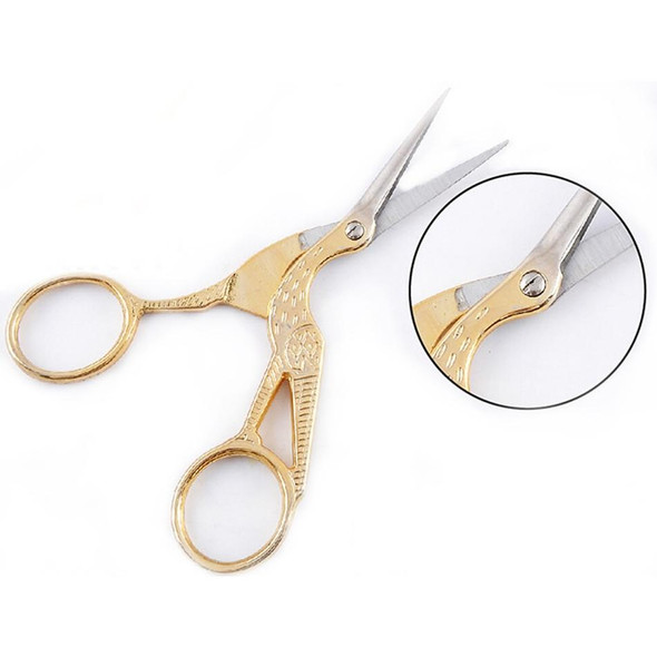 2 PCS Crane Tailor Scissor Cross Stitch Retro Craft Sewing Scissor, Color:Silver