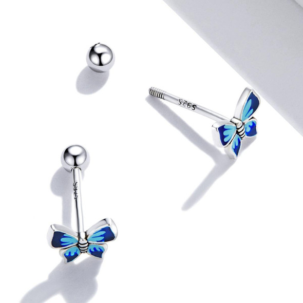 S925 Sterling Silver Butterfly Ear Studs Women Earrings