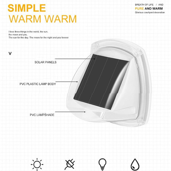 8 LED Outdoor Solar Courtyard Waterproof Wall Light(White Light)