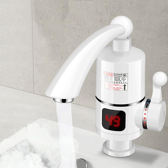 Digital Display Electric Heating Faucet Instant Hot Water Heater CN Plug Digital Horizontal Tube With Leakage Protection