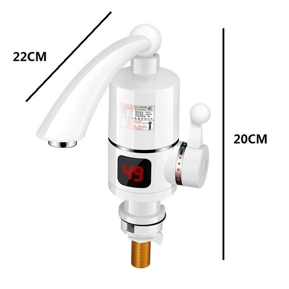 Digital Display Electric Heating Faucet Instant Hot Water Heater CN Plug Digital Horizontal Tube With Leakage Protection