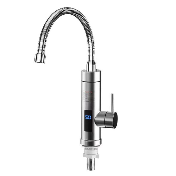 Household Kitchen Electric Hot Water Fauce EU Plug, Style: Stainless Steel Universal Pipe Type