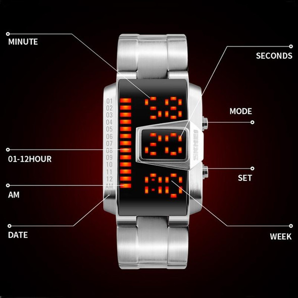 SKMEI 1179 Multifunctional Men Outdoor Sports Noctilucent Waterproof LED Digital Watch(Black)