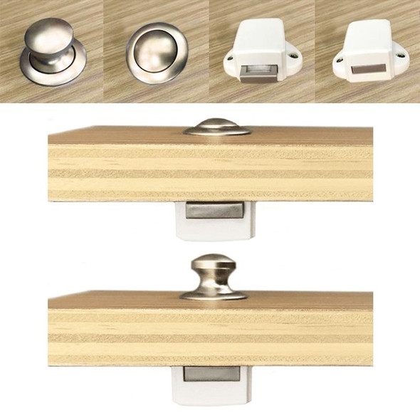 Press Type Drawer Cabinet Catch Latch Release Cupboard Door Stop Drawer Cabinet Locker for RV / Yacht / Furniture(Nickel)