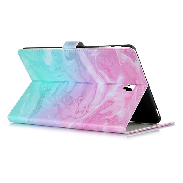 Colored Drawing Pattern Horizontal Flip PU Leatherette Case with Holder & Card Slots & Wallet - Galaxy Tab S4 10.5 / T830(Pink Green  Marble )