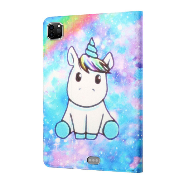 Colored Drawing Horizontal Flip Leatherette Tablet Case with Holder & Card Slots & Sleep / Wake-up Function - iPad Pro 11 inch (2020) / (2018) / iPad Air 4 10.9 inch (2020)(Unicorn)