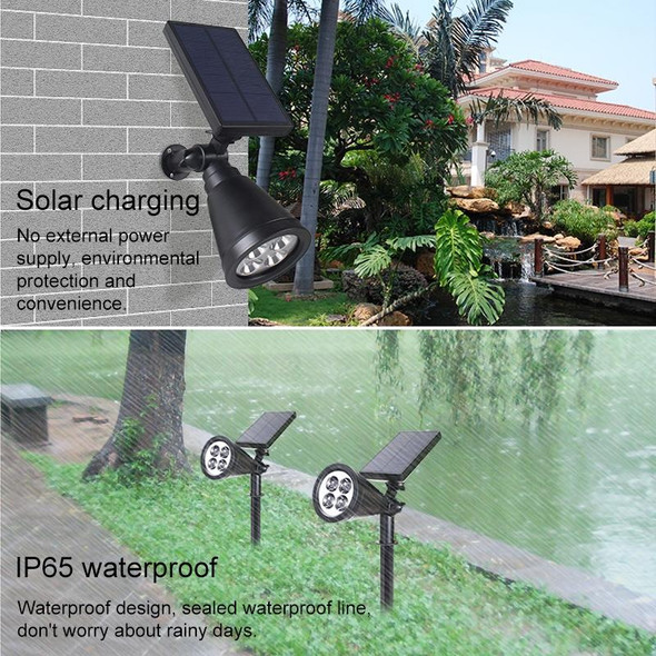 4 LEDs Solar Powered Lawn Spotlight IP65 Waterproof Outdoor Garden Landscape Lamp (Colorful Light)