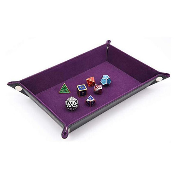 2 PCS PU Leatherette Folding Hexagonal Dice Game Bar Club Dice Storage Tray(Purple)