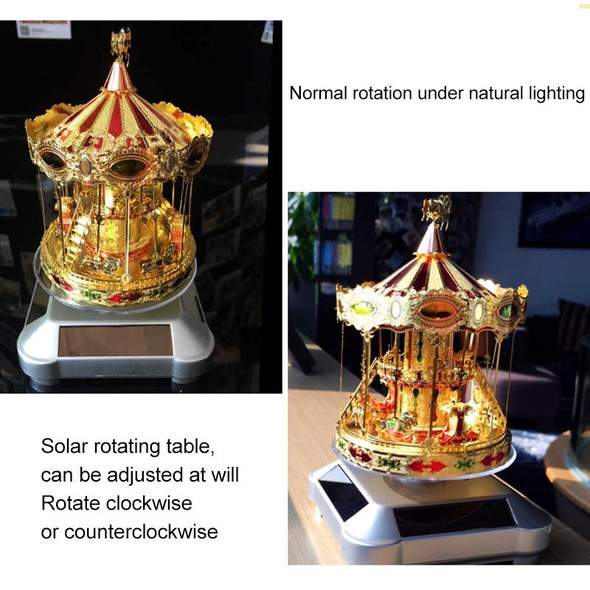 110*110*50mm Solar Showcase Automatic Rotating Stand 360 Turntable - Necklace Bracelet Watch Display