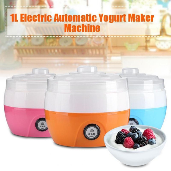 Electric Automatic Yogurt Maker Machine Yoghurt DIY Tool Kithchen Plastic Container 220V Capacity: 1L(Pink)