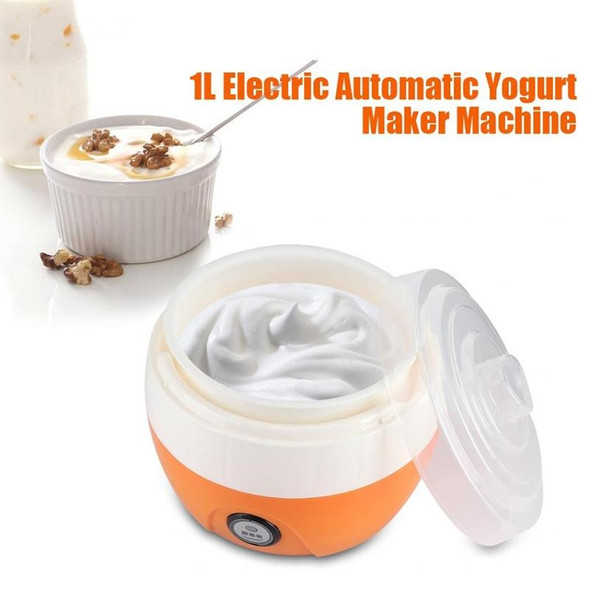 Electric Automatic Yogurt Maker Machine Yoghurt DIY Tool Kithchen Plastic Container 220V Capacity: 1L(Orange)