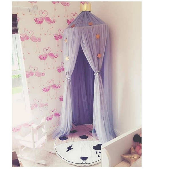 Baby Bed Curtain Hung Dome Mosquito Net Girls Crown Hanging Net Princess Tents(Purple)